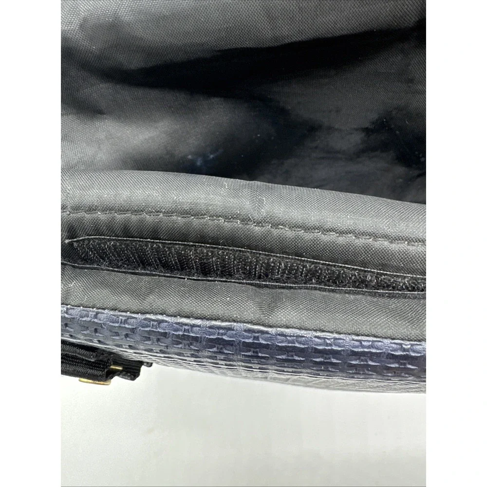 Large Petunia Pickle Bottom Boxy Backpack in Navy Blue Leatherette Diaper Bag